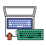 Changement de clavier sur un ordinateur portable en réparation
